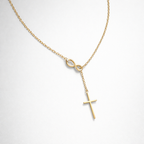 Infinity Cross Necklace - Gold