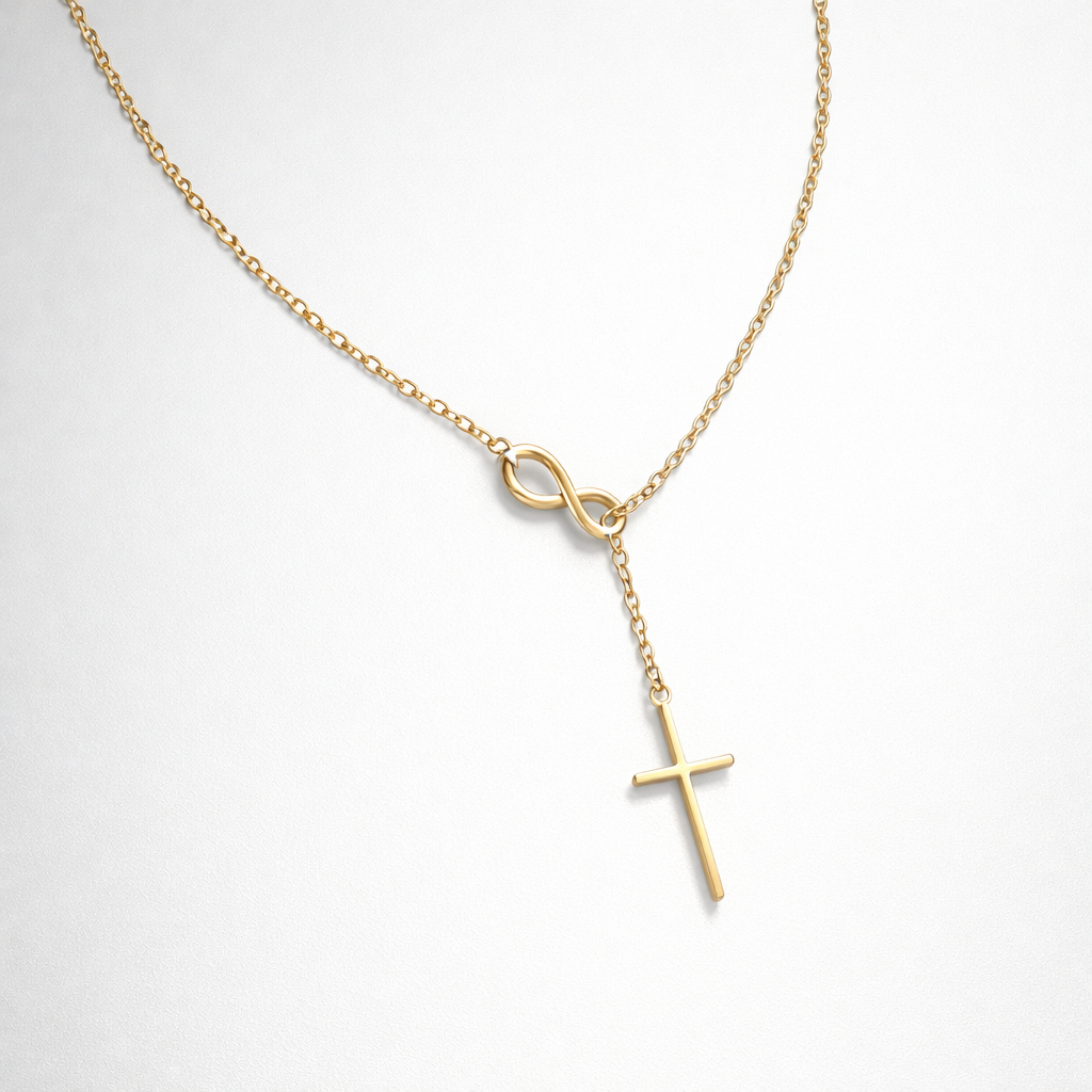 Infinity Cross Necklace - Gold