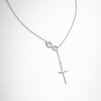 Infinity Cross Necklace - Silver