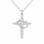 Crowned Cross Necklace - Silver