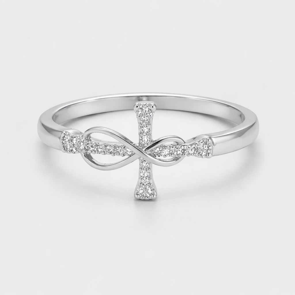 Infinity Cross Ring - Silver