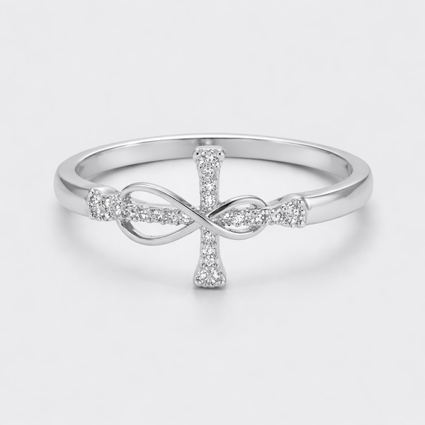 Infinity Cross Ring - Silver