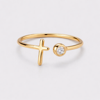 Lumen Cross Ring - Gold