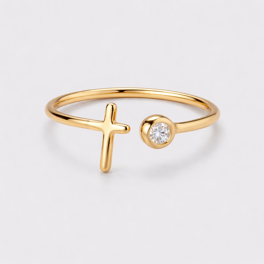 Lumen Cross Ring - Gold