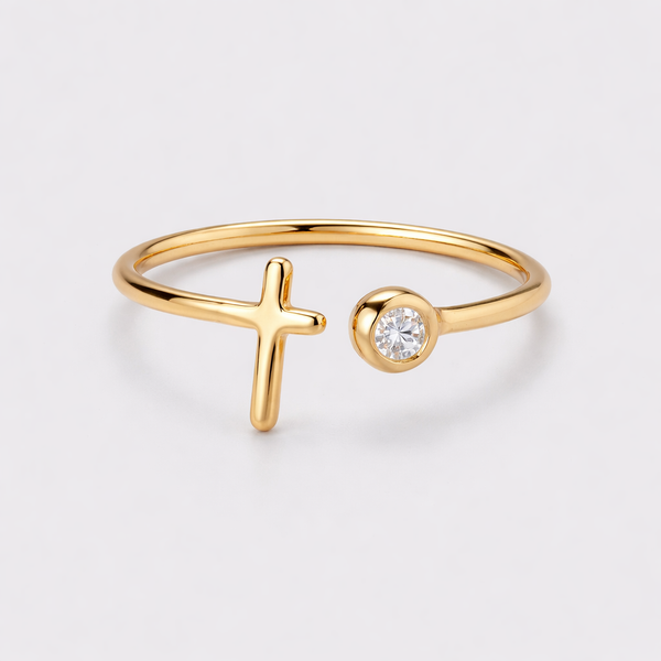 Lumen Cross Ring - Gold