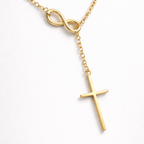 Infinity Cross Necklace - Gold