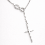 Infinity Cross Necklace - Silver