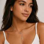 Infinity Cross Necklace - Silver
